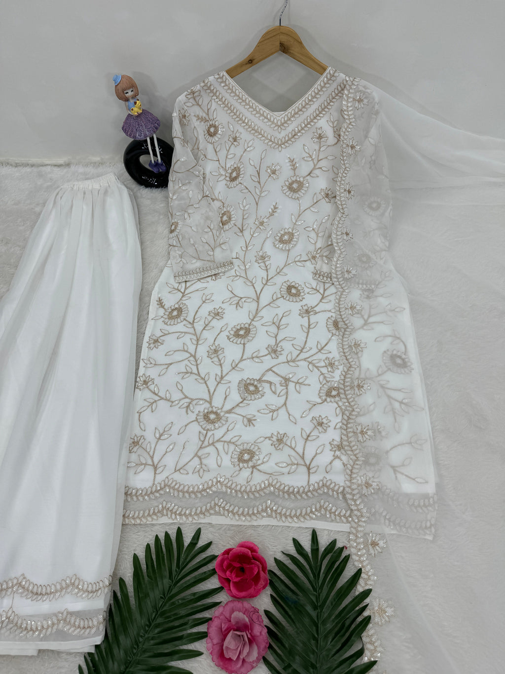 Party Wear Designer Top Plazzo With Dupatta