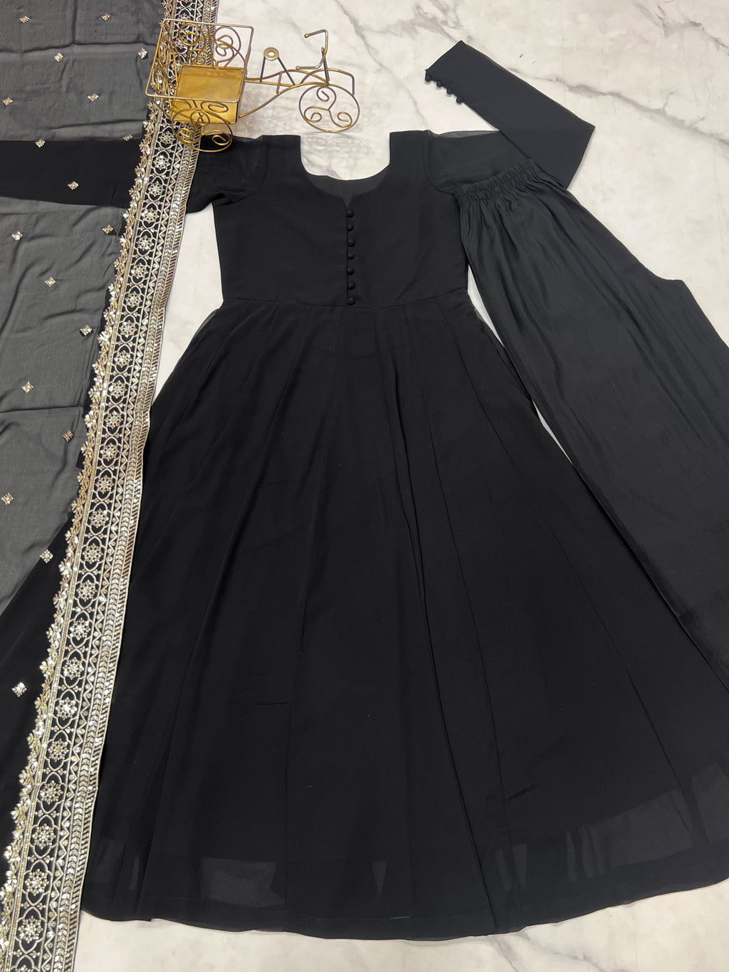 Designer Party Wear Gown And Pent With Beautiful Dupatta