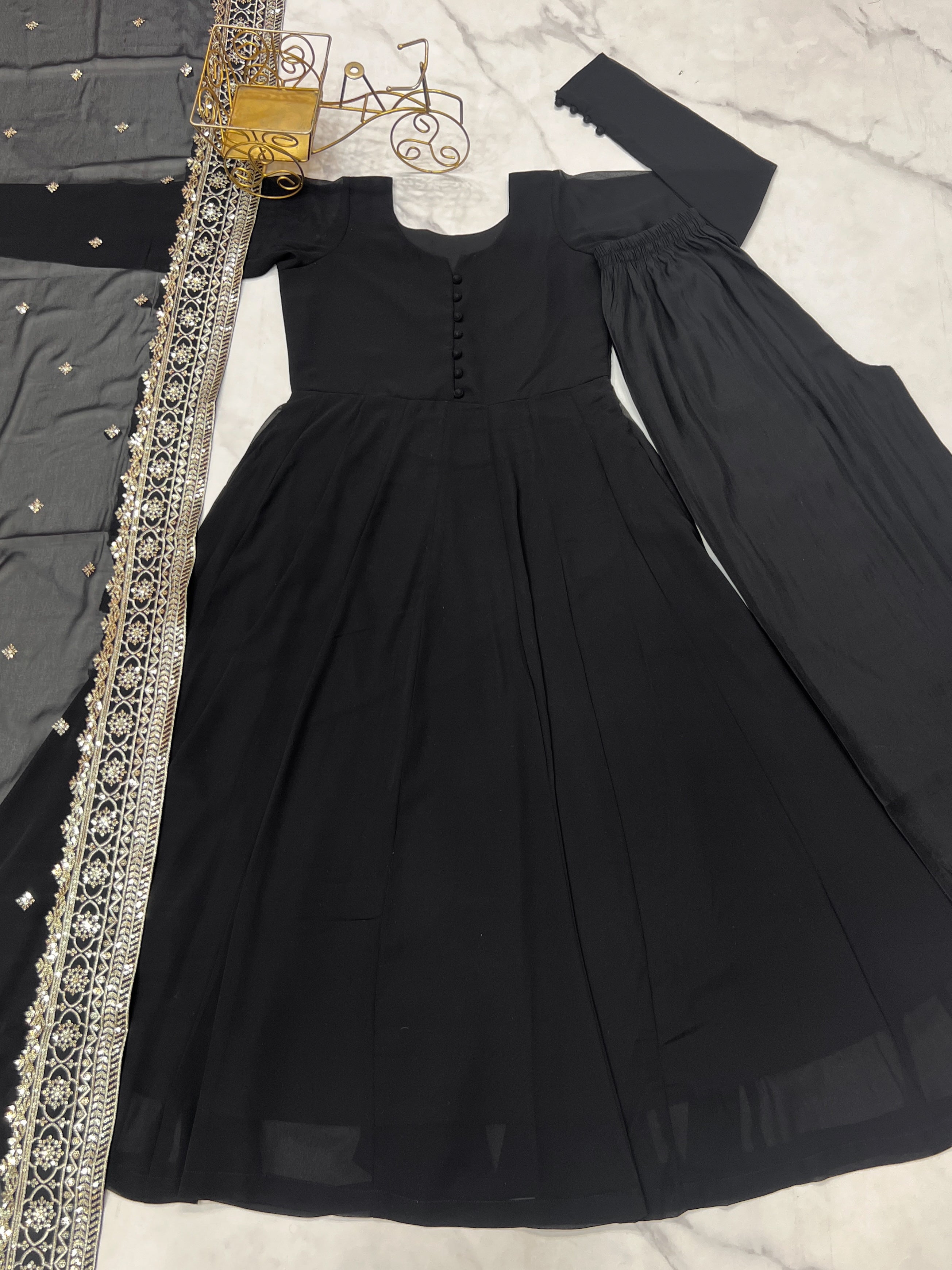 Designer Party Wear Gown And Pent With Beautiful Dupatta