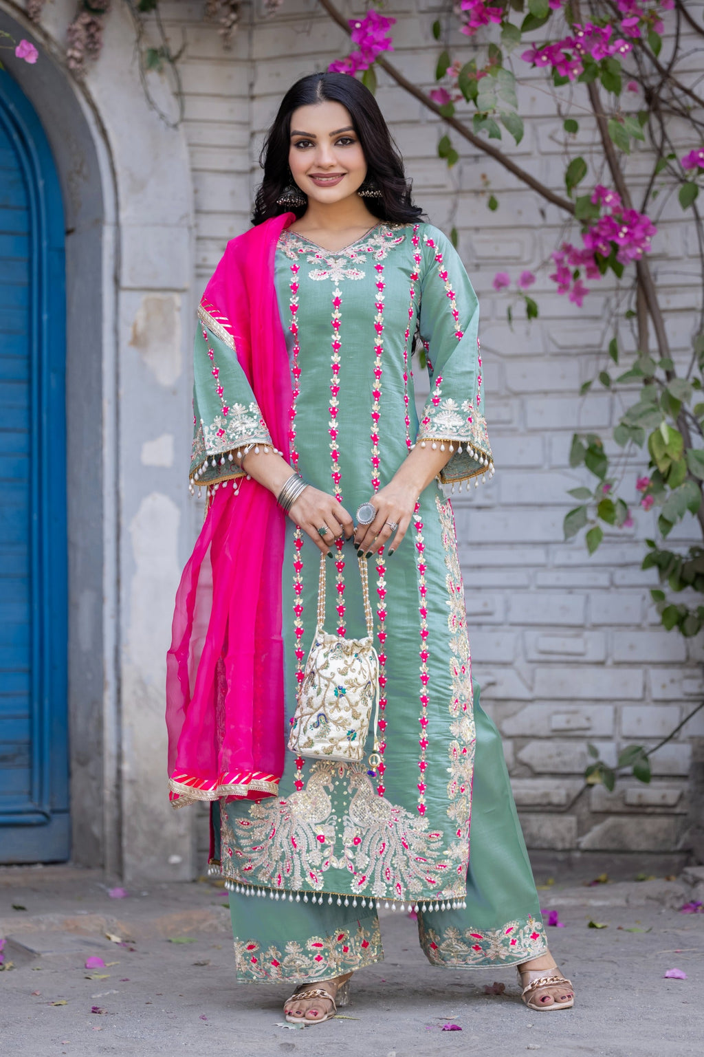 Beautiful Designer Wear Top Plazzo And Dupatta