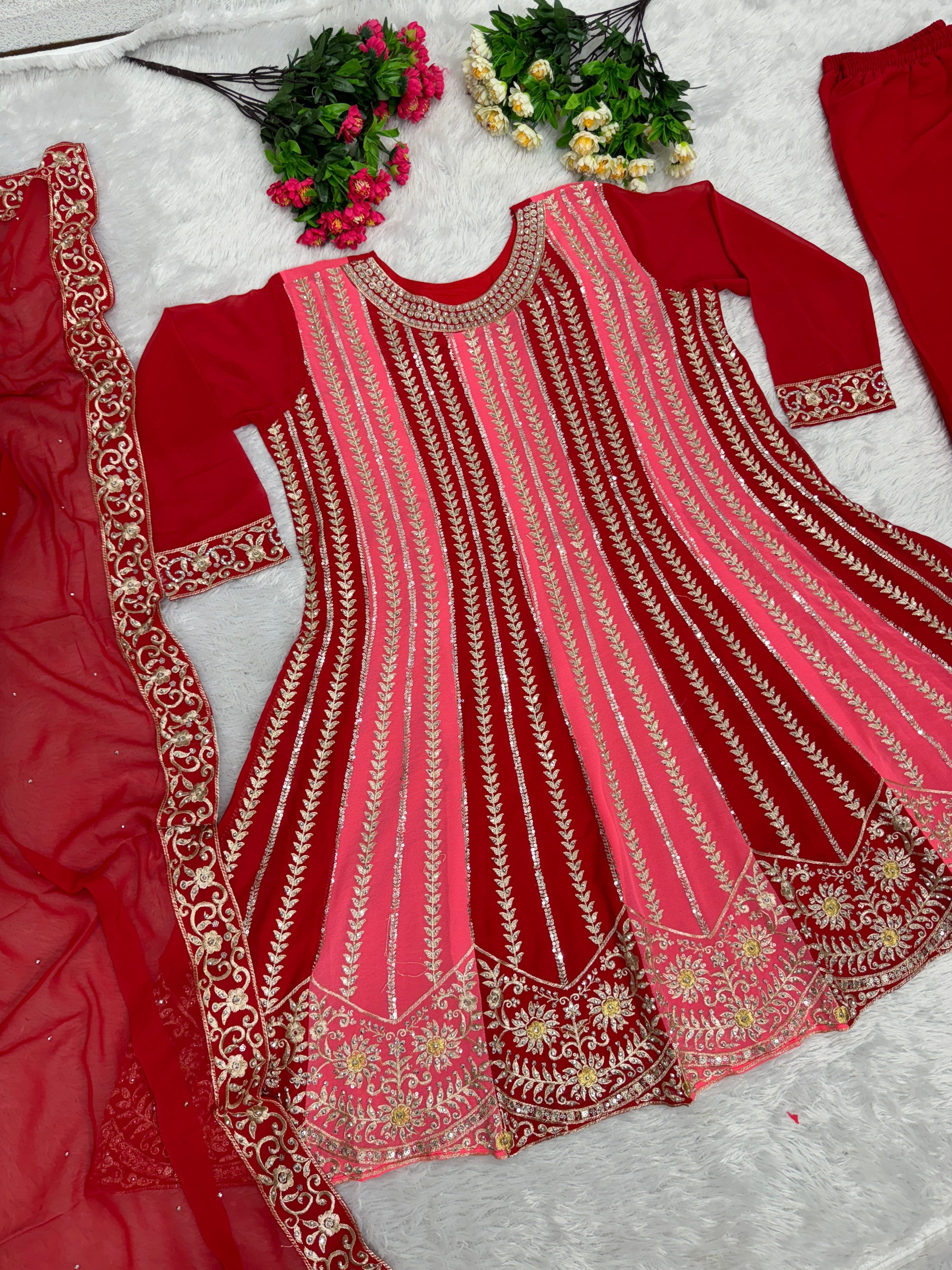Designer Top Plazzo And Dupatta With Stone Hand Work