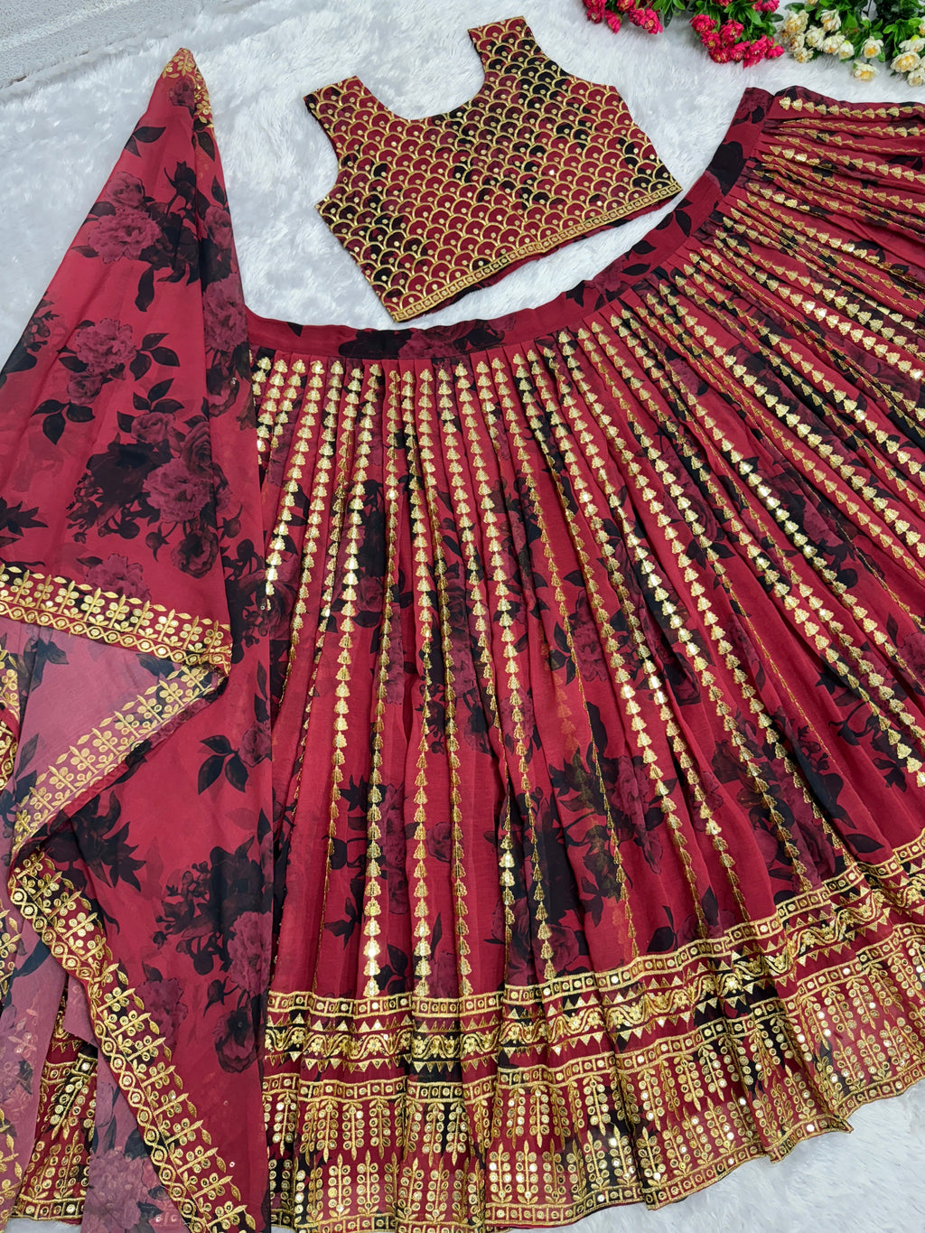 Beautiful Party Wear Lehenga Choli & Dupatta With Digital Print