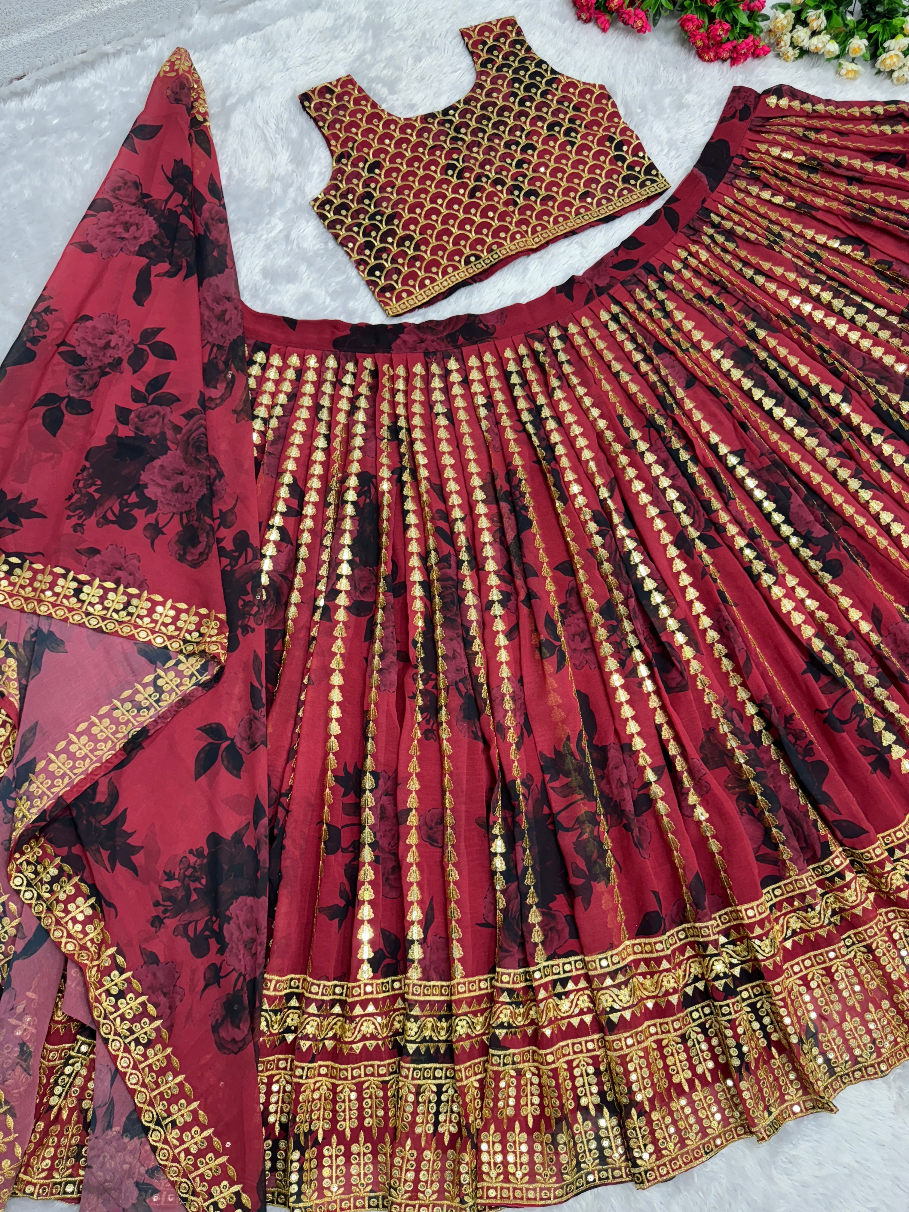 Beautiful Party Wear Lehenga Choli & Dupatta With Digital Print