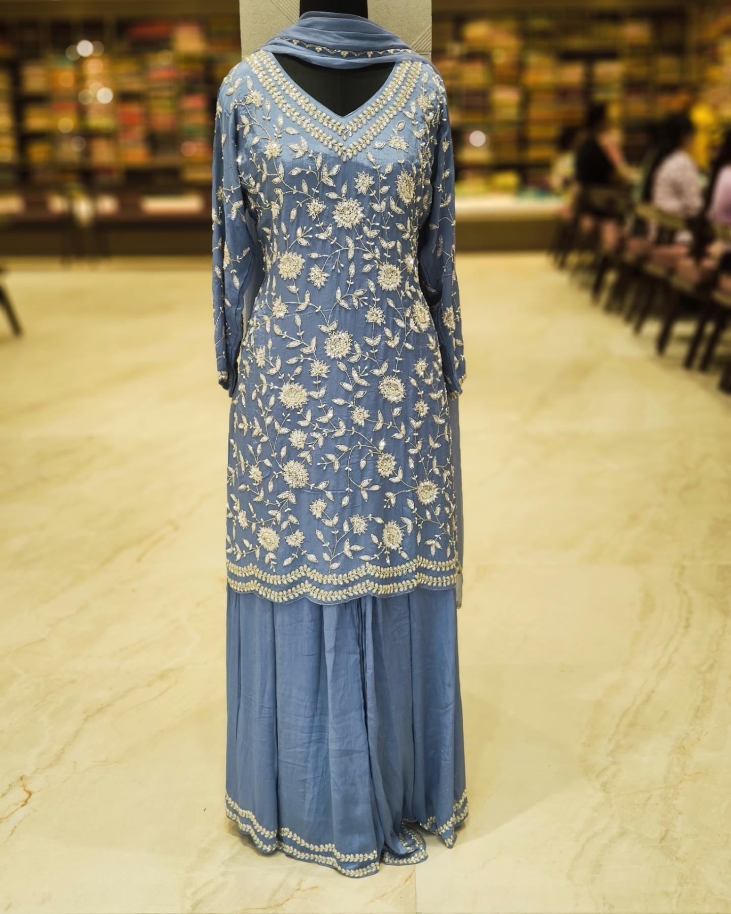 Party Wear Designer Top Plazzo With Dupatta