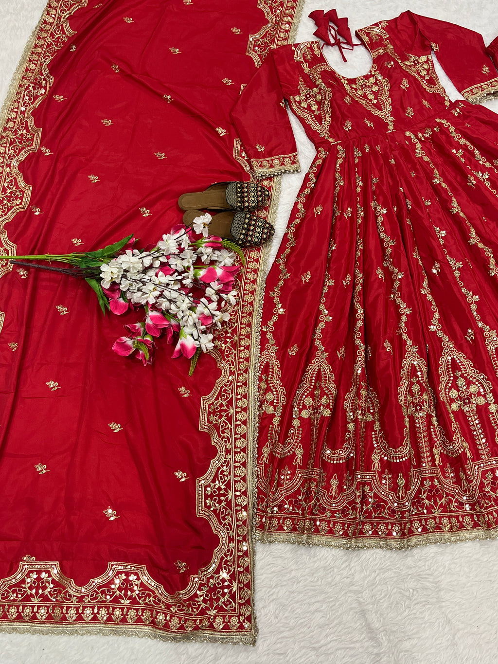 Party Wear Look Anarkali Gown With Sequence And Embroidery Work