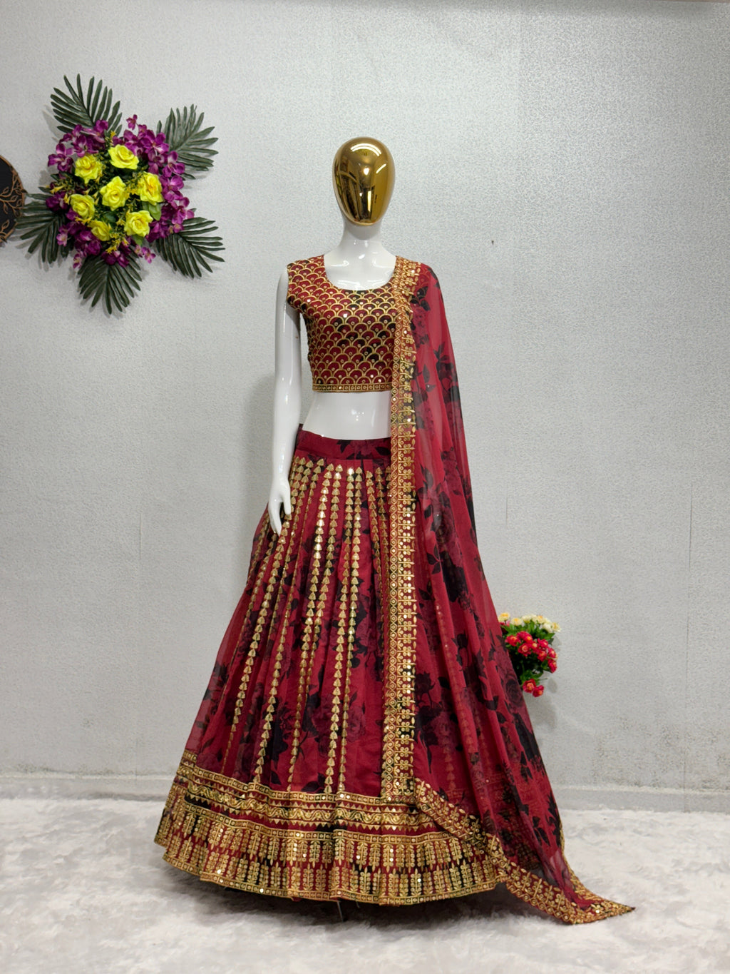 Beautiful Party Wear Lehenga Choli & Dupatta With Digital Print