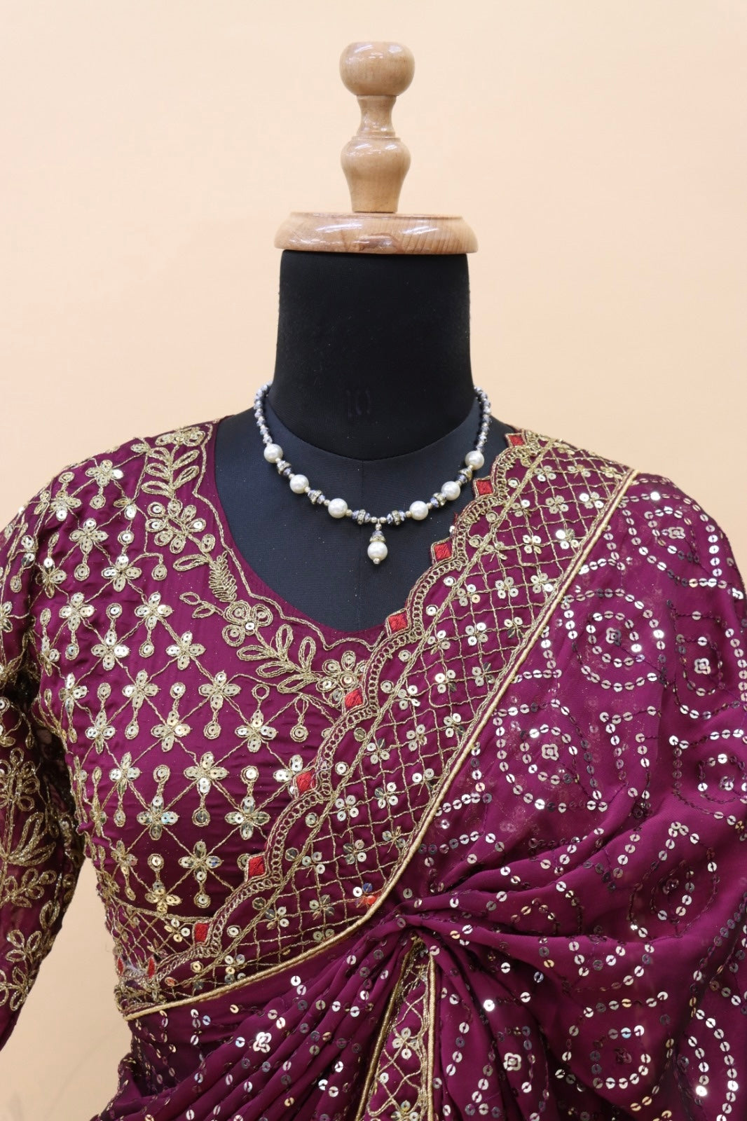 Designer Saree With Embroidery Multi Treads, Coding & Sequins Work
