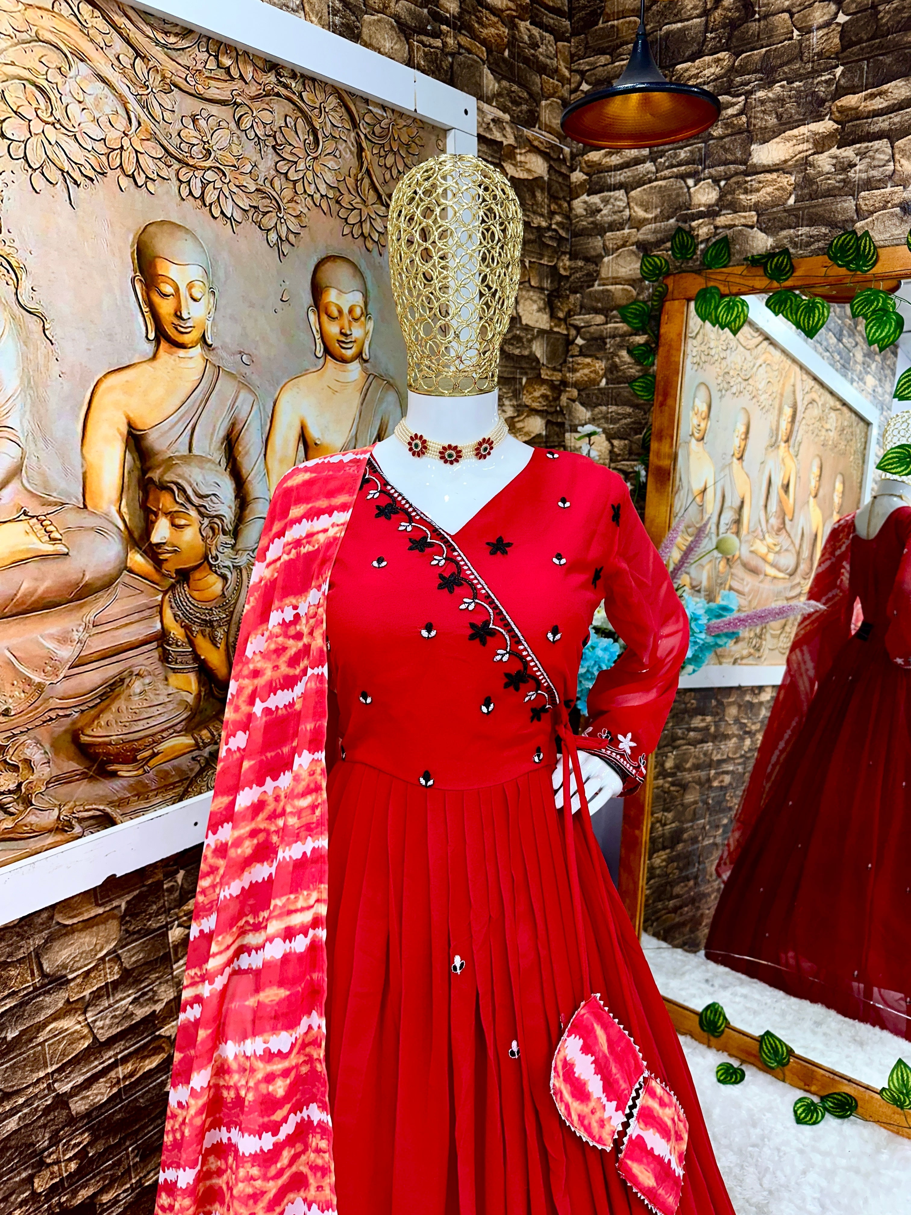 Beautiful Party Wear Fancy Anarkali Gown And Pent With Dupatta