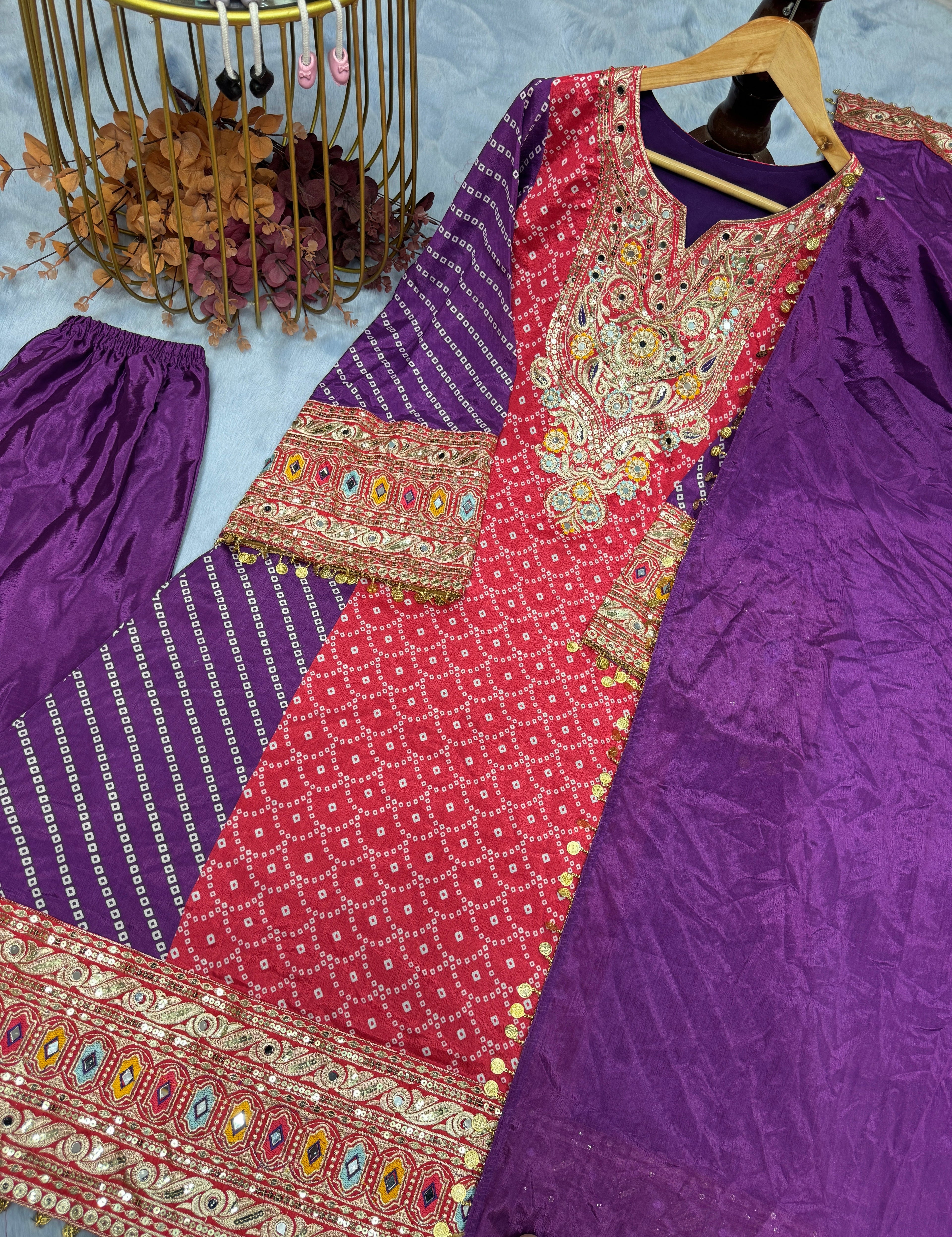 Party Wear Look Top Plazzo & Dupatta Set