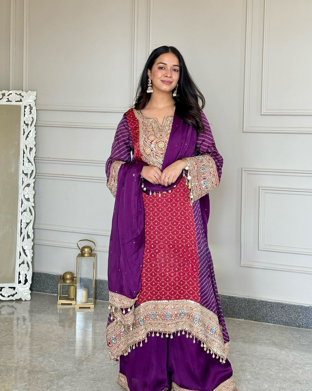 Party Wear Look Top Plazzo & Dupatta Set