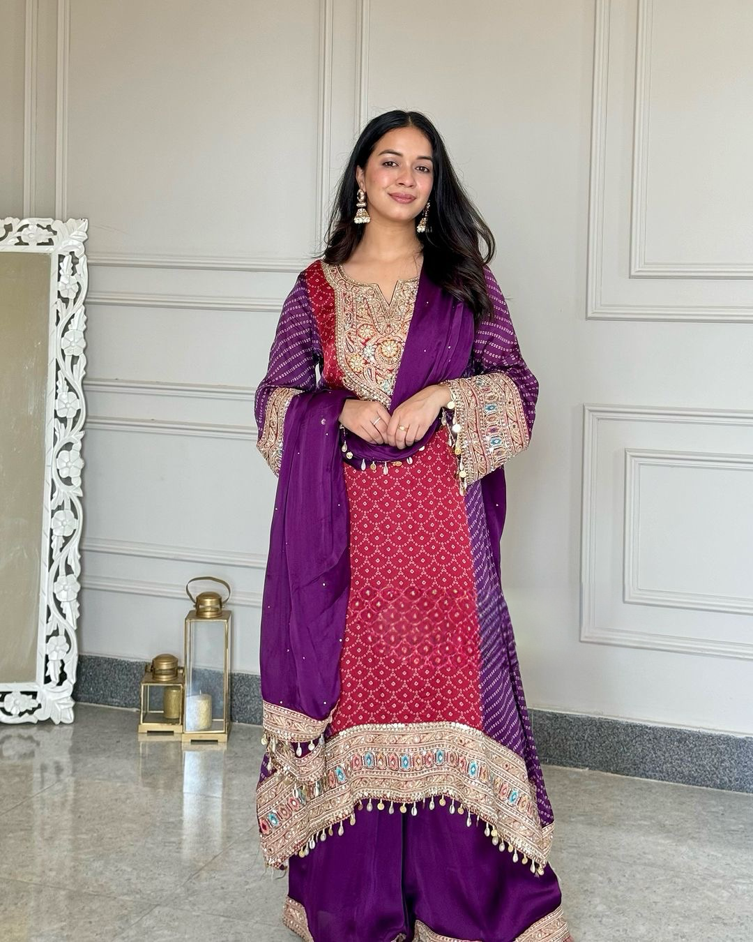 Party Wear Look Top Plazzo & Dupatta Set