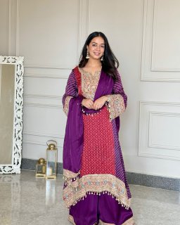 Party Wear Look Top Plazzo & Dupatta Set