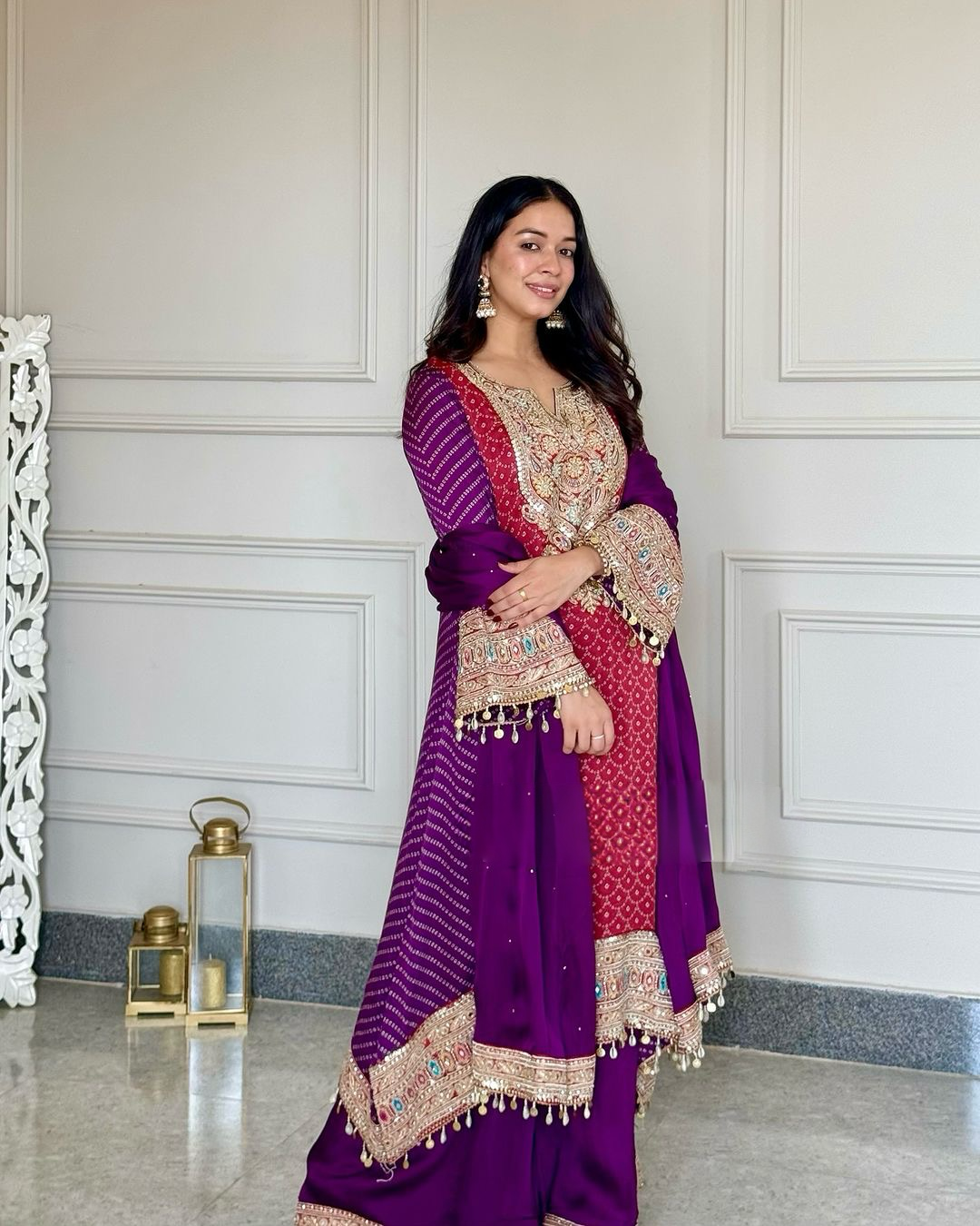 Party Wear Look Top Plazzo & Dupatta Set