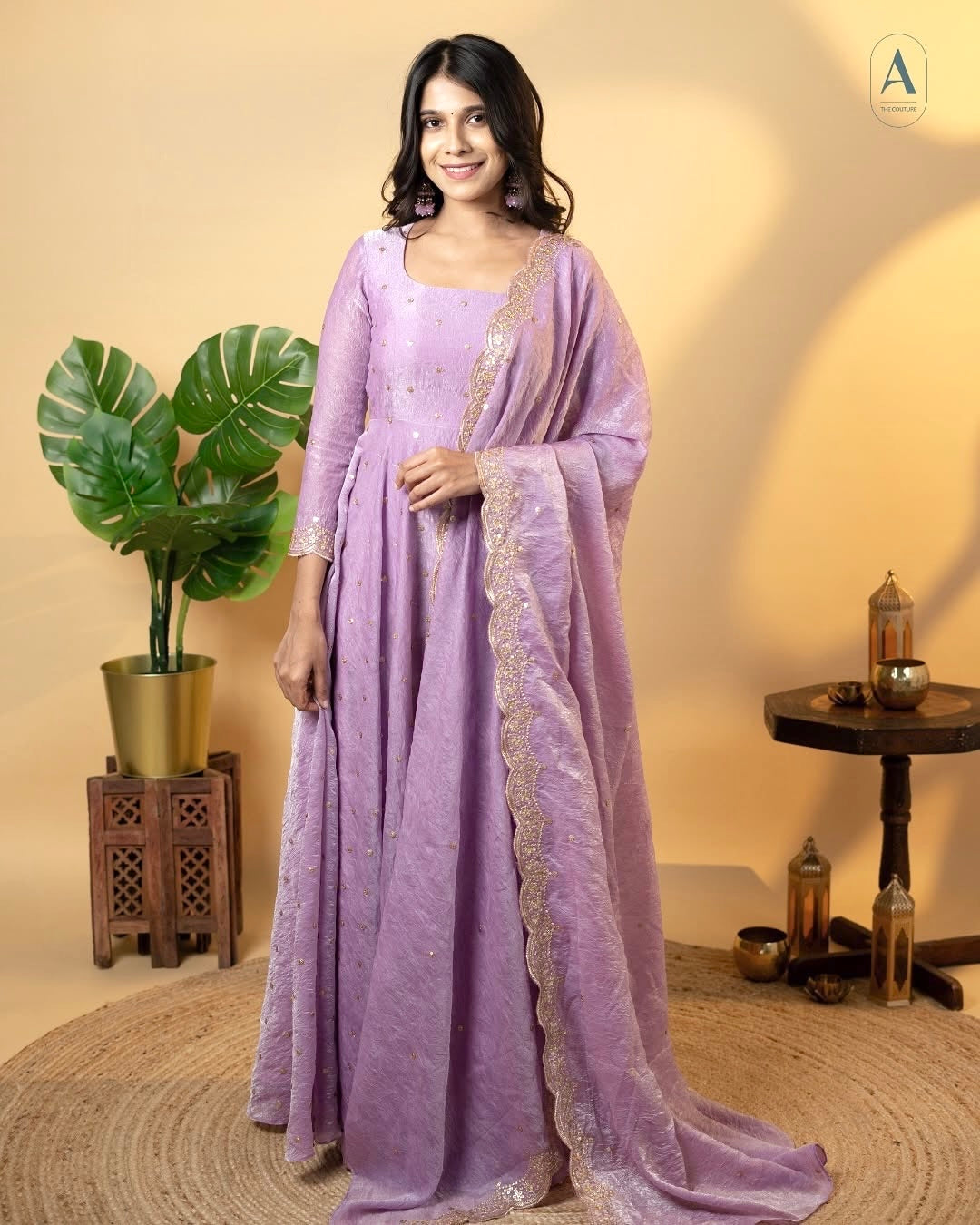 Designer Party Wear Look Fancy Gown, Dupatta & Bottom