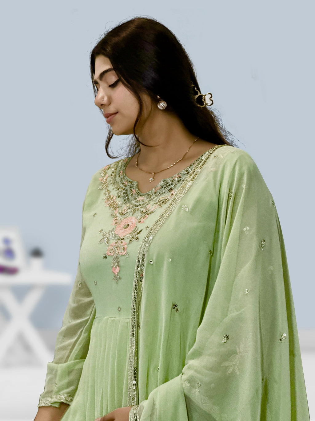 Party Wear Look Beautiful Gown And Bottom With Dupatta