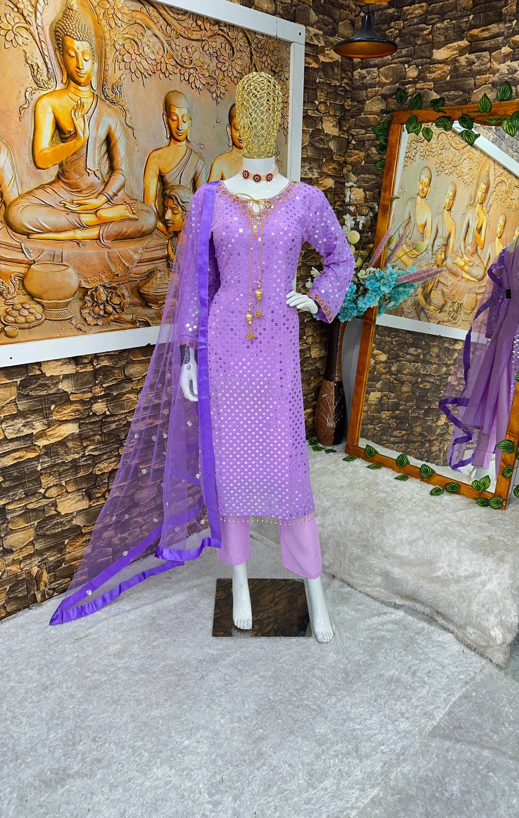 डिज़ाइनर पार्टी वियर टॉप बॉटम और खूबसूरत दुपट्टा