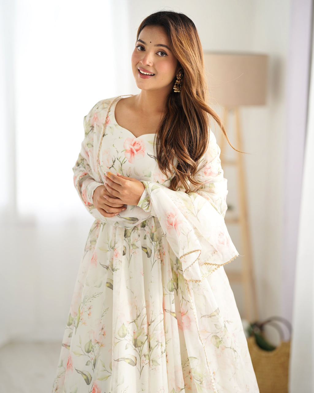 Beautiful Party Wear Anarkali Gown With Dupatta