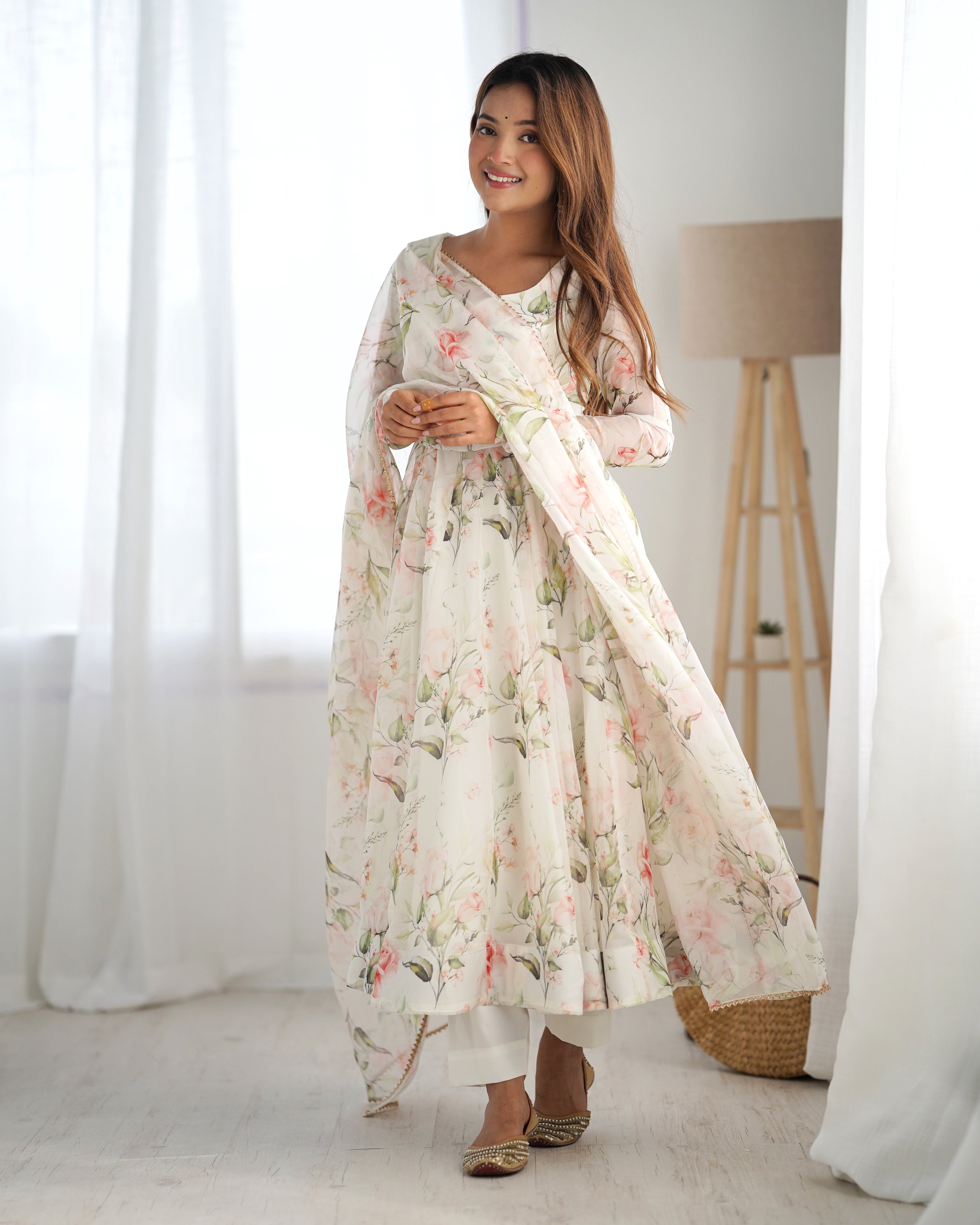 Beautiful Party Wear Anarkali Gown With Dupatta