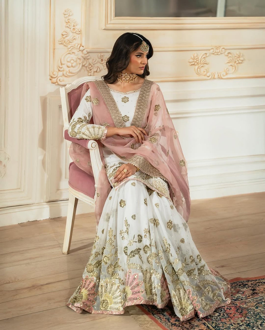 Designer Party Wear Look Top-Plazzo And Dupatta With Heavy Embroidery Work