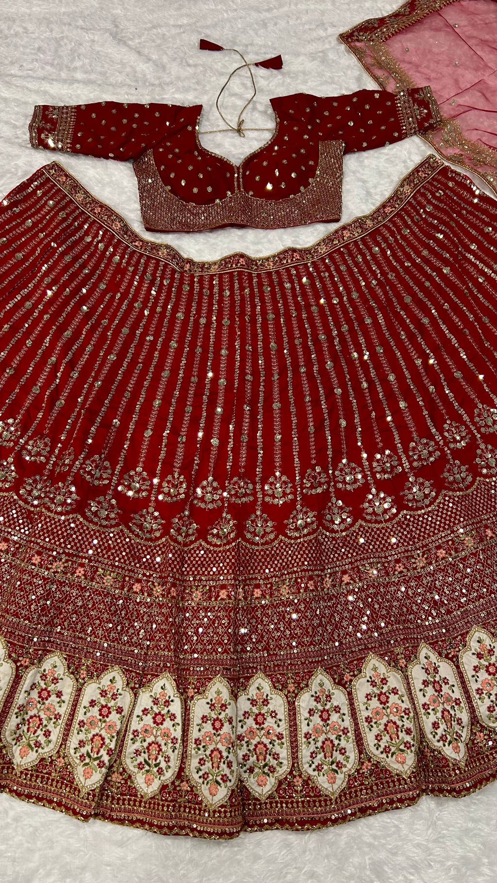 Beautiful Designer Lehenga Choli With Sequence, Dori & Thread Work