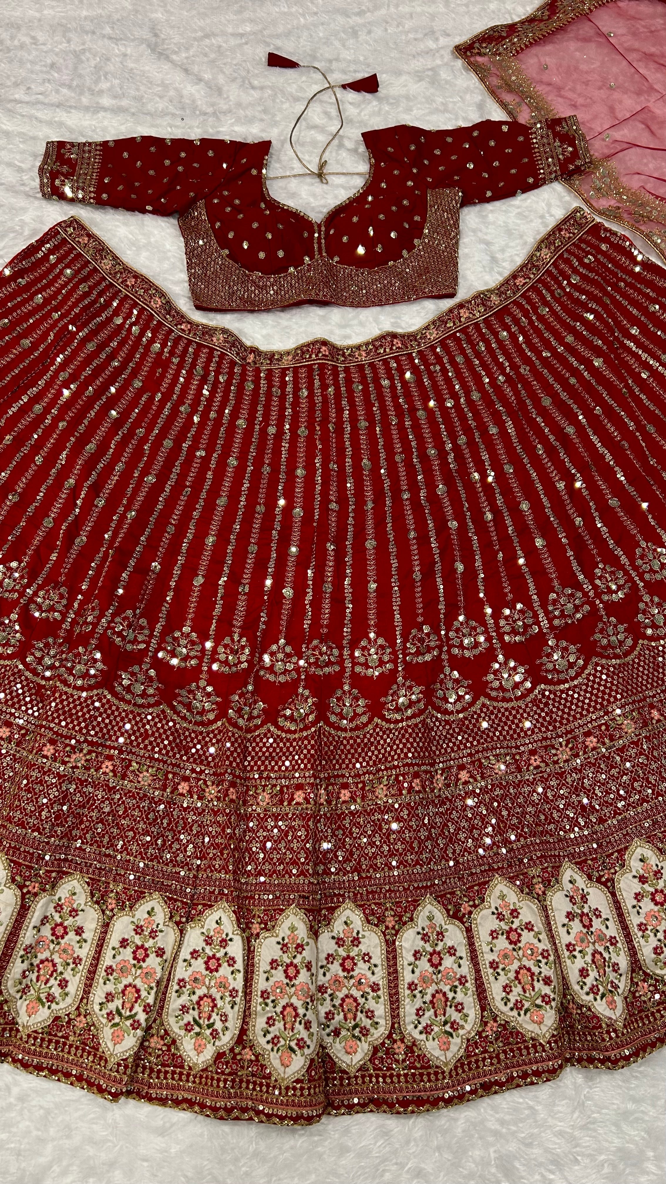 Beautiful Designer Lehenga Choli With Sequence, Dori & Thread Work