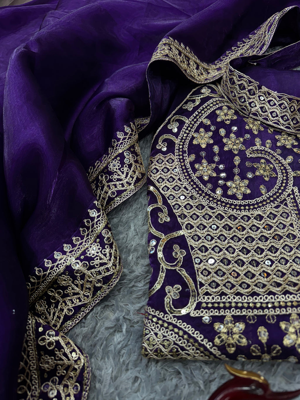 Party Wear Designer Saree With Sequins And Dori Embroidery Work