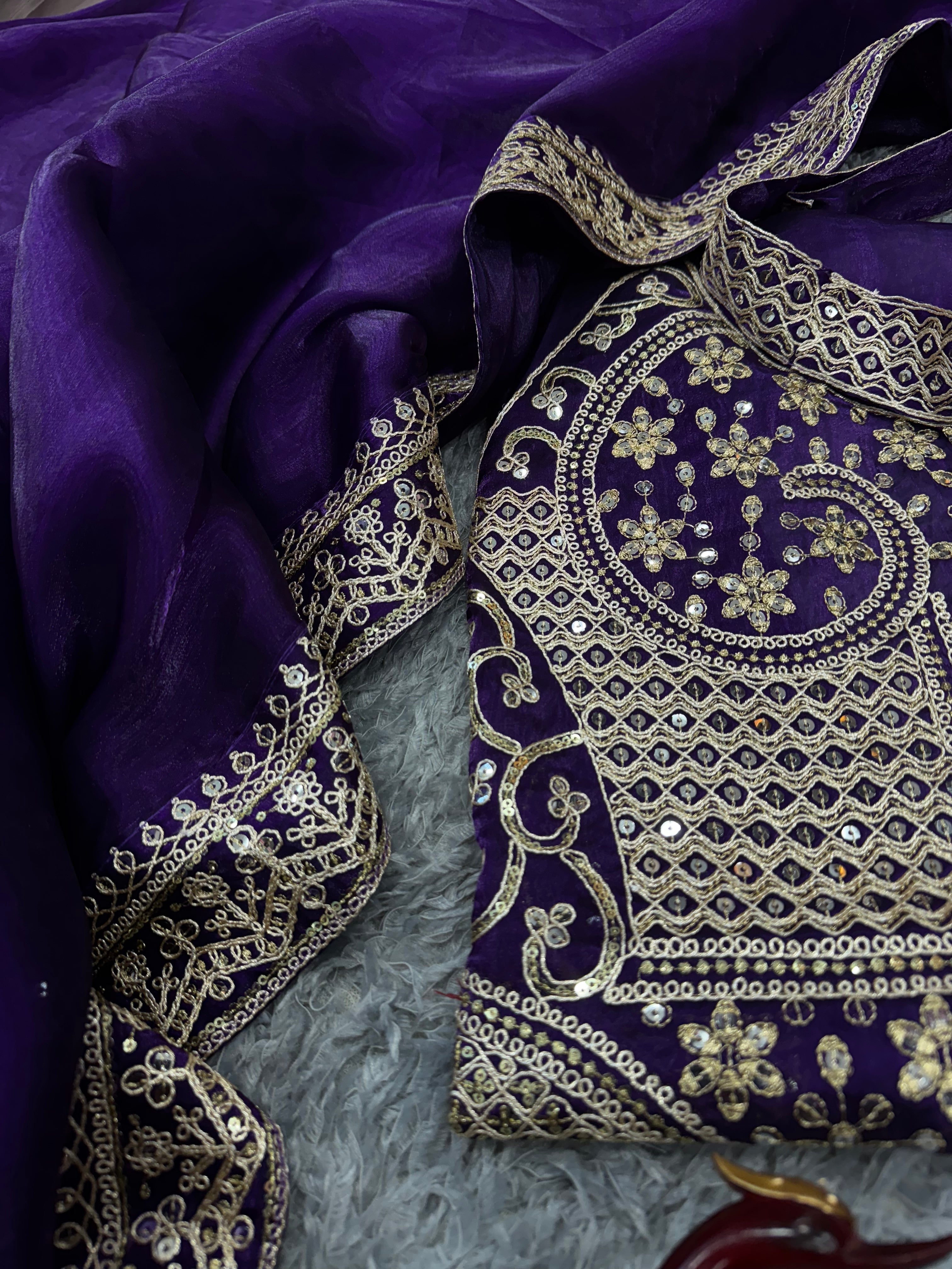 Party Wear Designer Saree With Sequins And Dori Embroidery Work