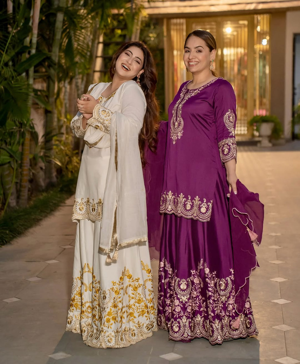 Beautiful Suit Set With Embroidery Work With Fancy Borders Lace Work