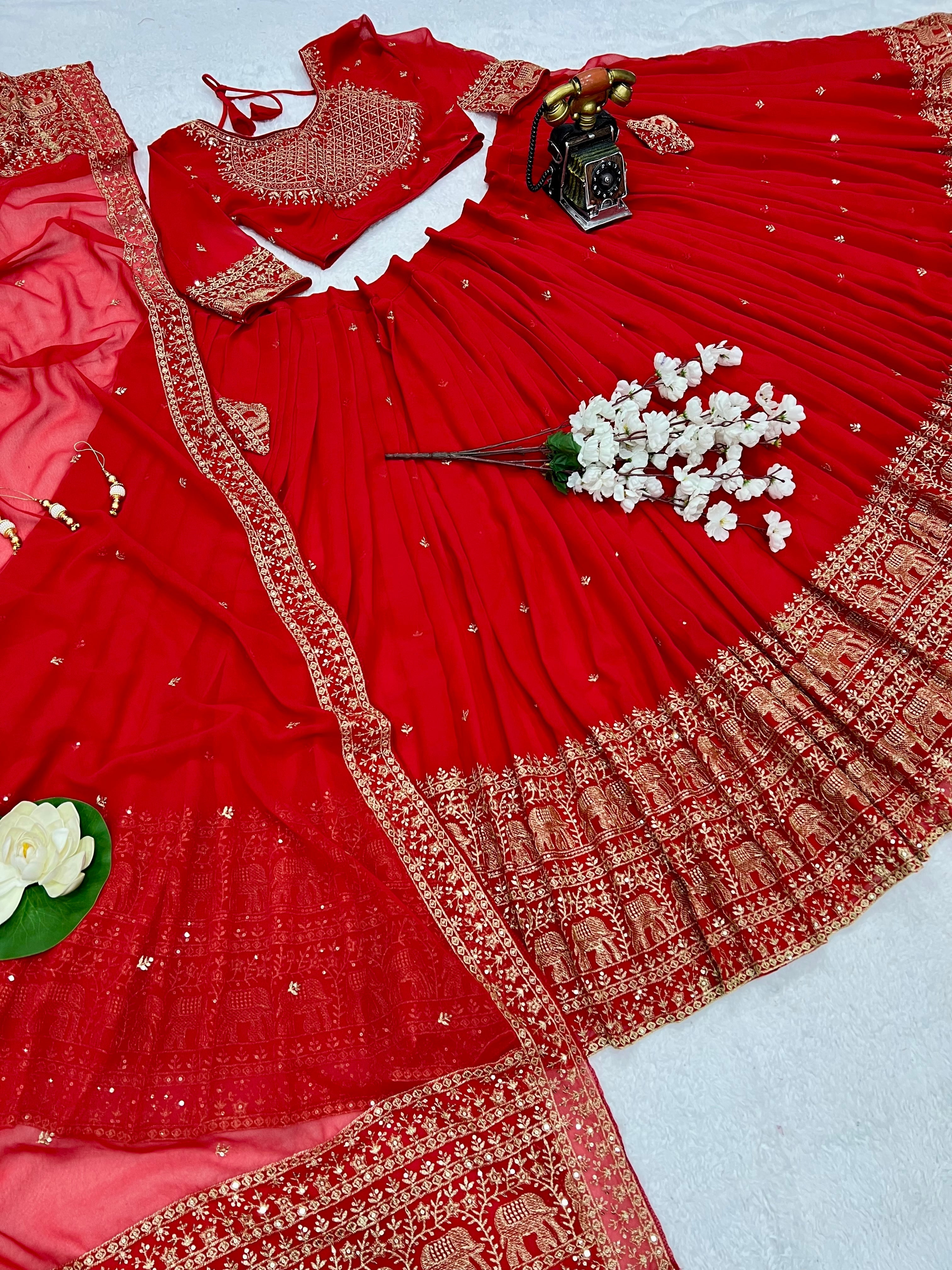 Designer Lehenga Choli With Beautiful Embroidery Work