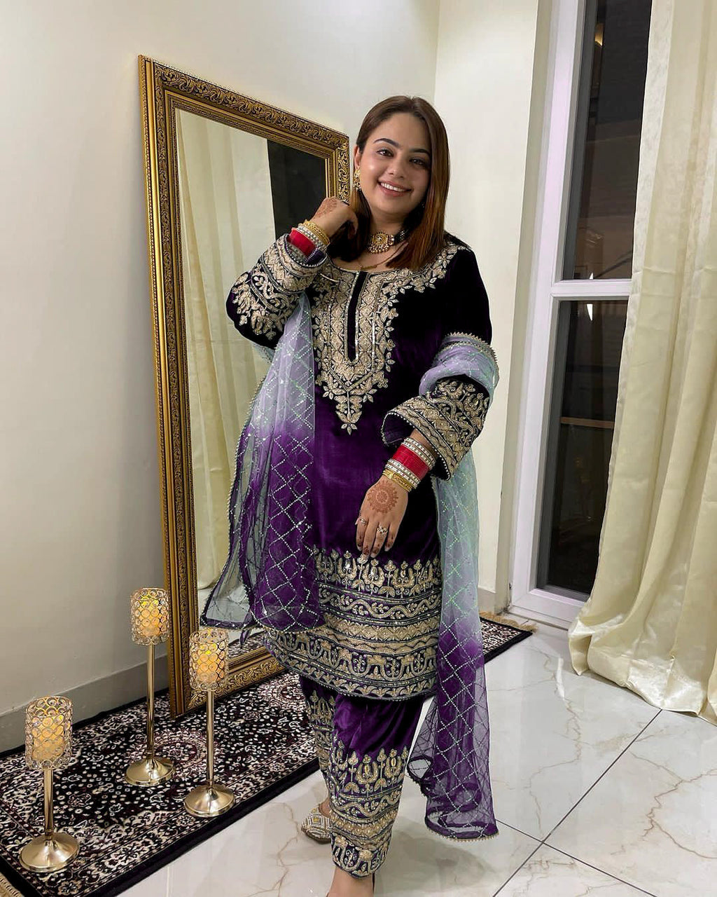 Designer Party Wear Look Top-Bottom And Dupatta