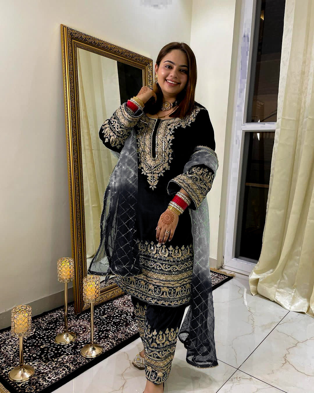 Designer Party Wear Look Top-Bottom And Dupatta