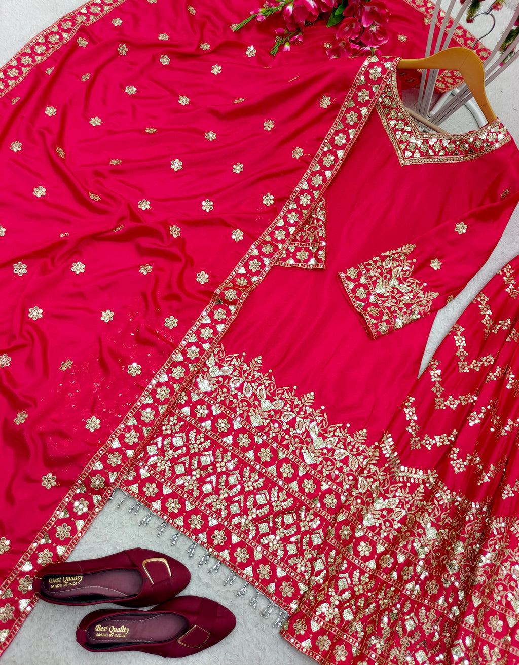 डिज़ाइनर पार्टी वियर टॉप-सररा दुपट्टे के साथ