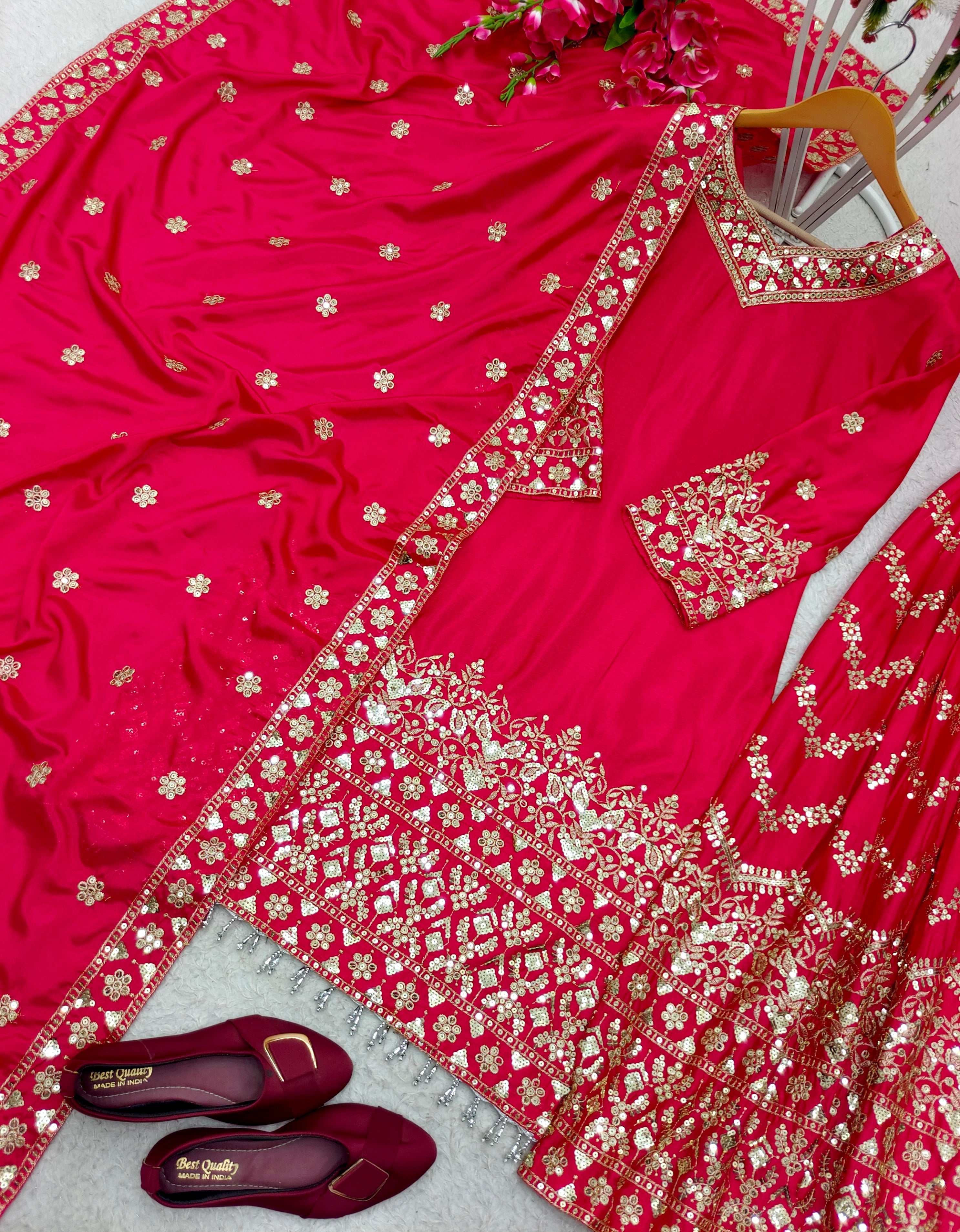 डिज़ाइनर पार्टी वियर टॉप-सररा दुपट्टे के साथ