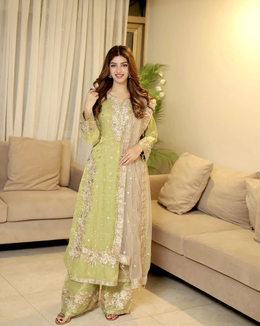 Designer Party Wear Look Silk Top Plazzo & Dupatta Set