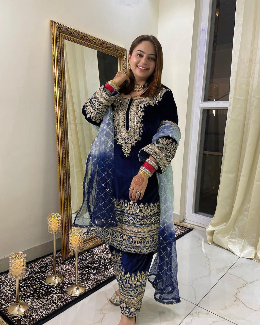 Designer Party Wear Look Top-Bottom And Dupatta
