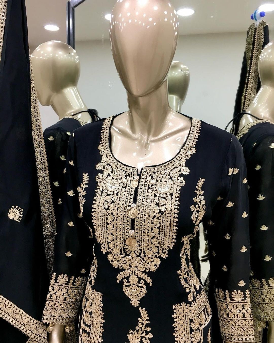 Party Wear Look Pure Silk Top Plazzo & Dupatta Set