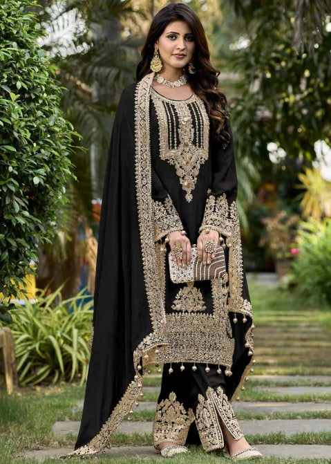 Beautiful Party Wear Top And Plazzo With Dupatta