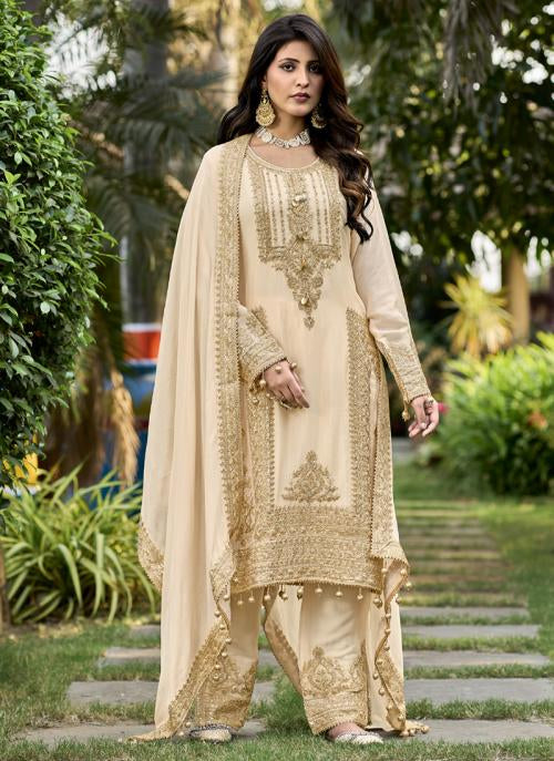 Beautiful Party Wear Top And Plazzo With Dupatta