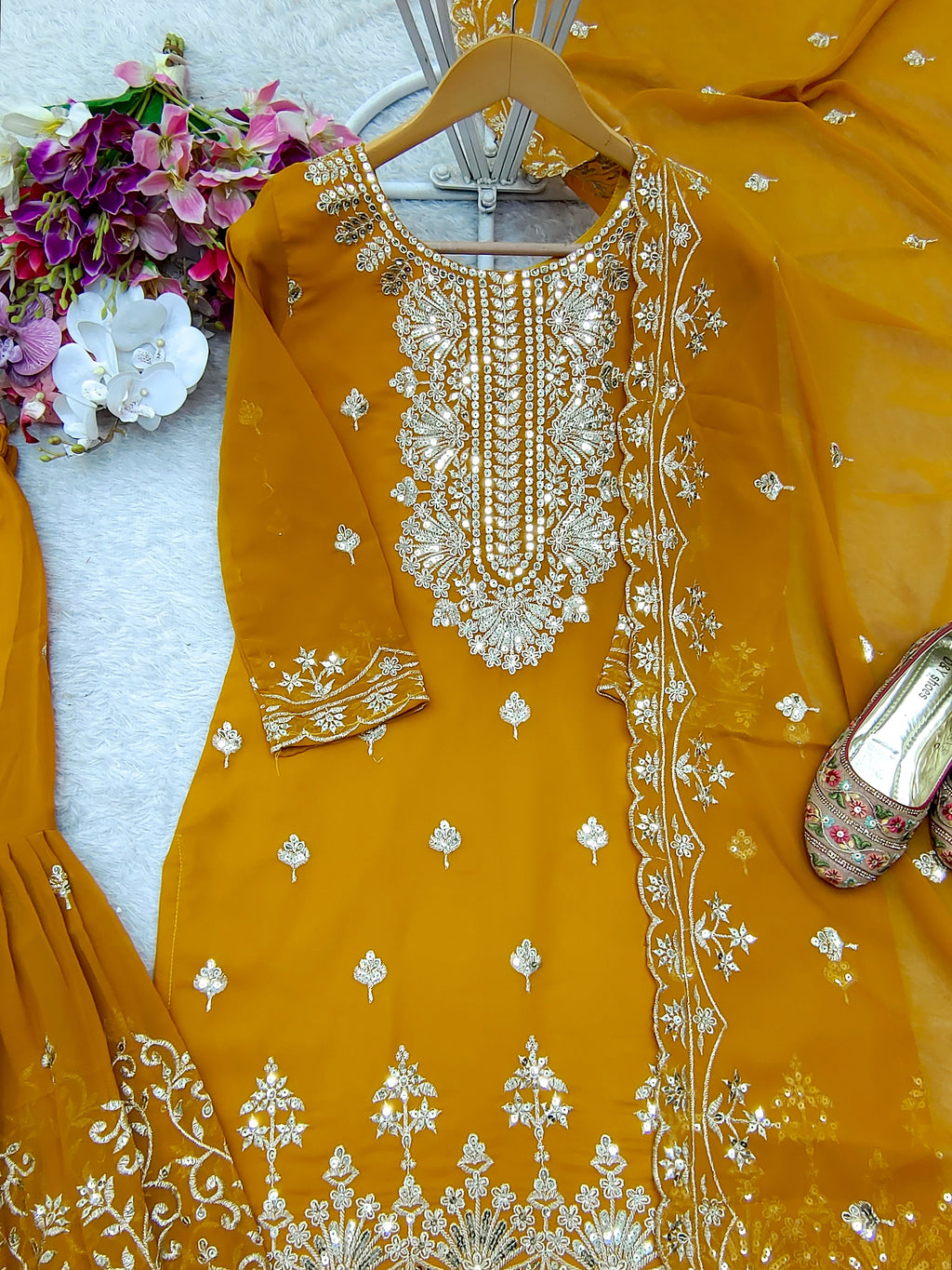 Beautiful Party Wear Top-Sarara And Fancy Dupatta