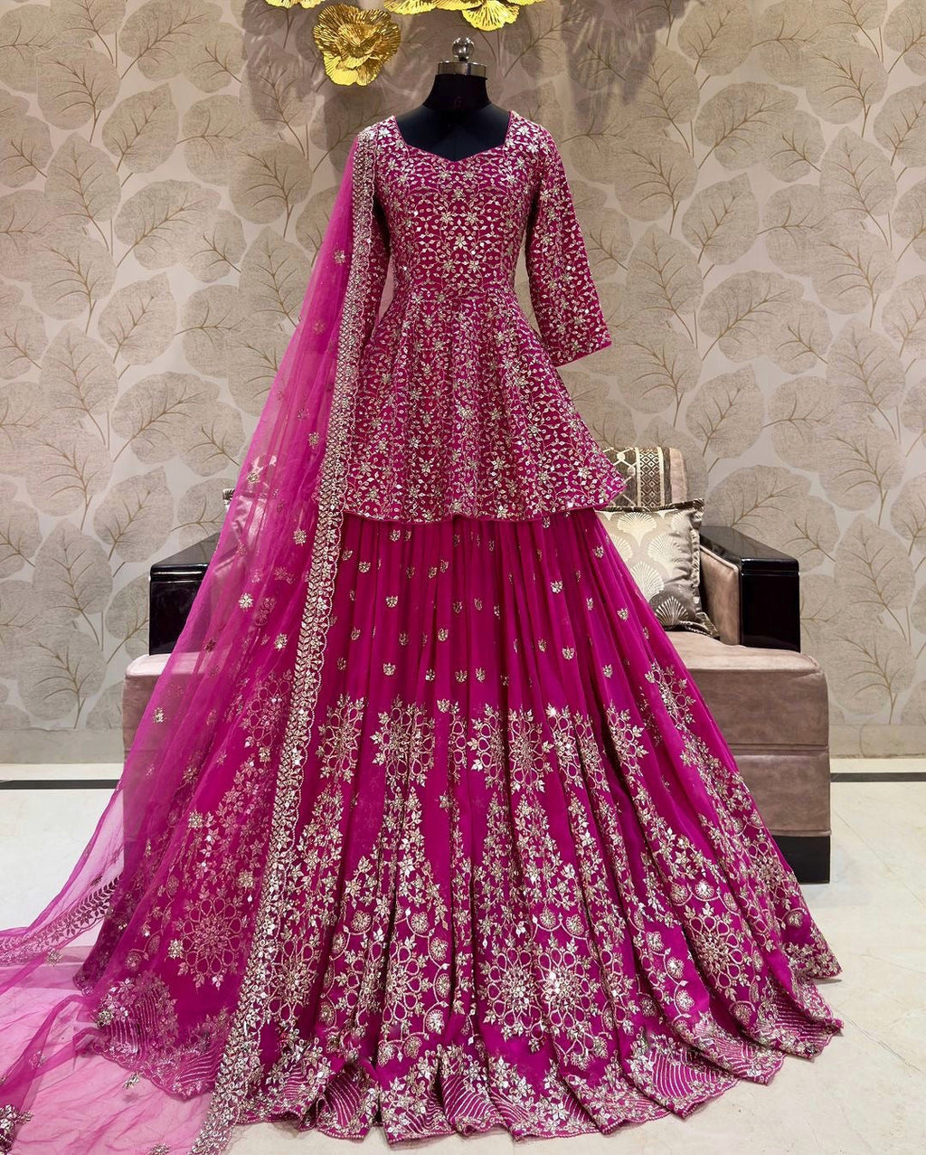 Designer Party Wear Top Bottom And Dupatta
