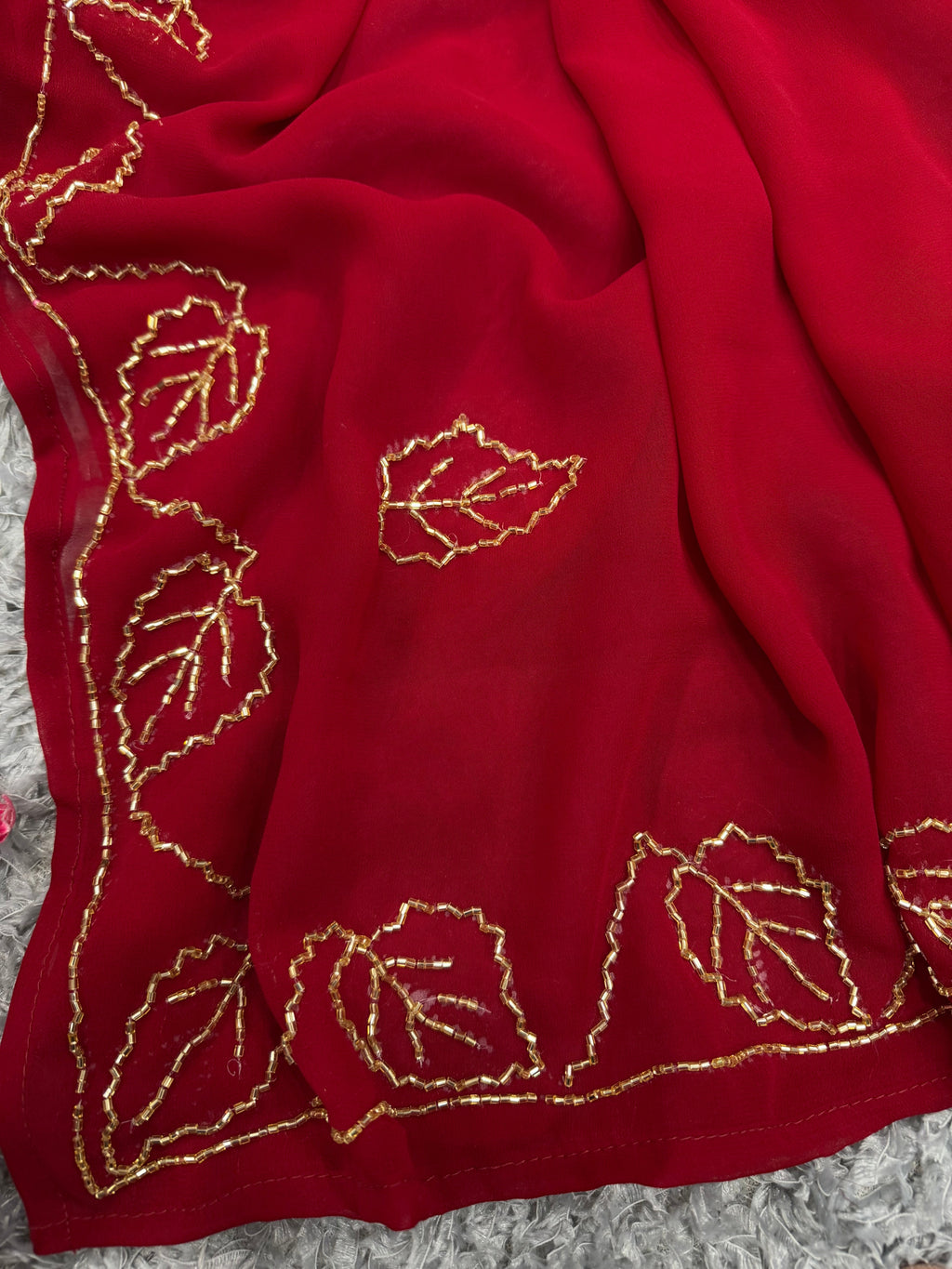 Designer Party Wear Saree With Beautiful Katdana Handwork