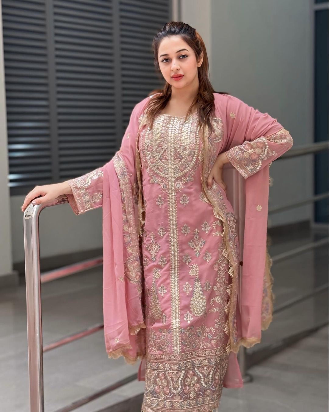 Fancy Top-Bottom And Dupatta With Heavy Embroidery Sequence Work