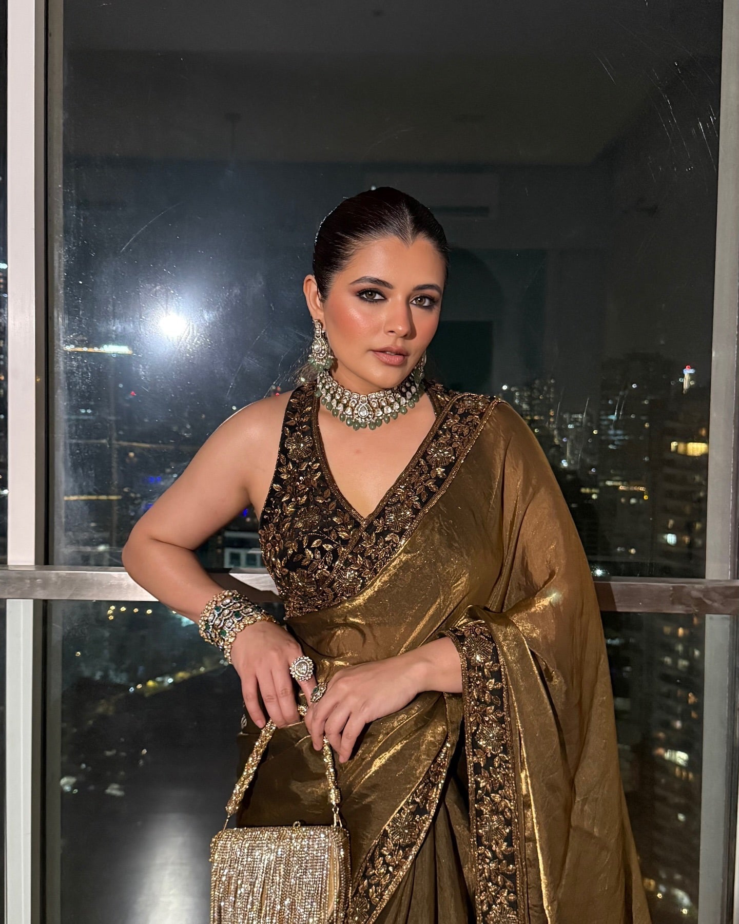 Party Wear Designer Saree With Sequins And Zari Embroidery Work Lace Border