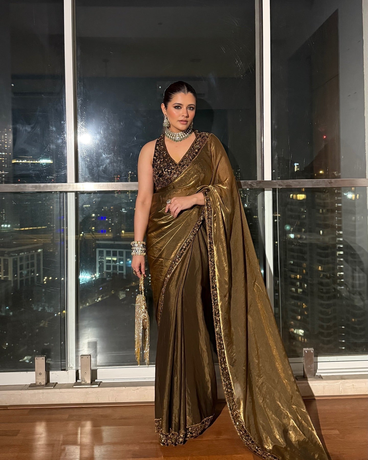 Party Wear Designer Saree With Sequins And Zari Embroidery Work Lace Border