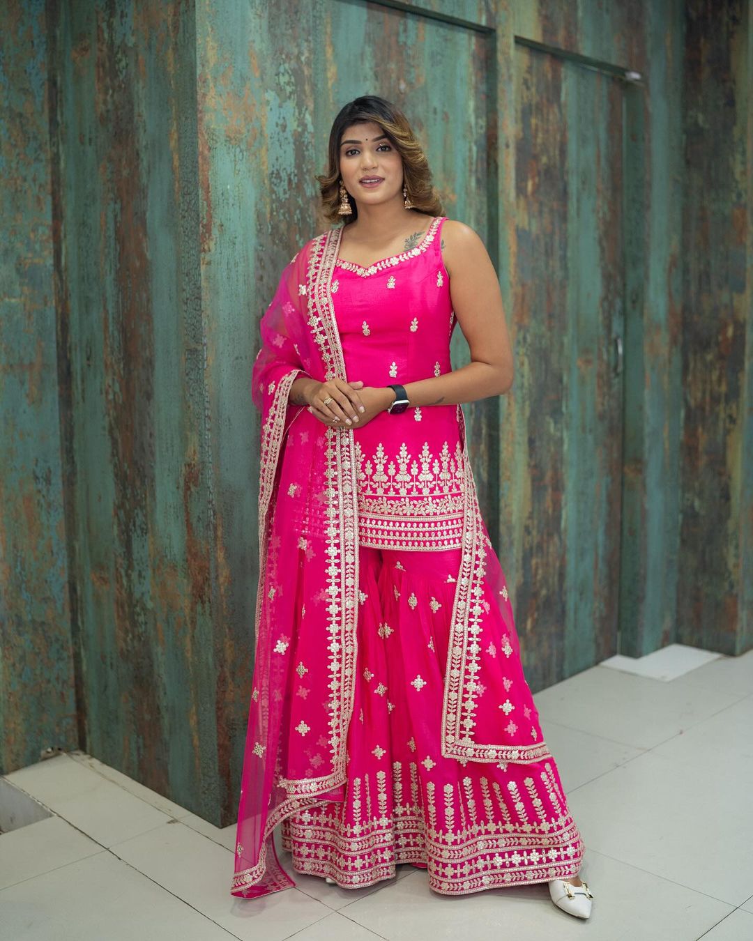 Beautiful Wedding Wear Top Bottom And Dupatta