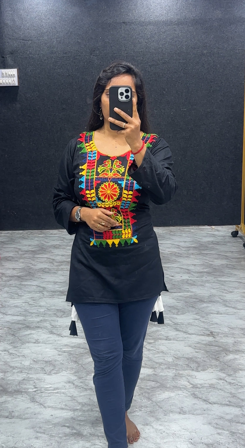 Designer Navratri Special Top With Multi Thread Embroidery Work