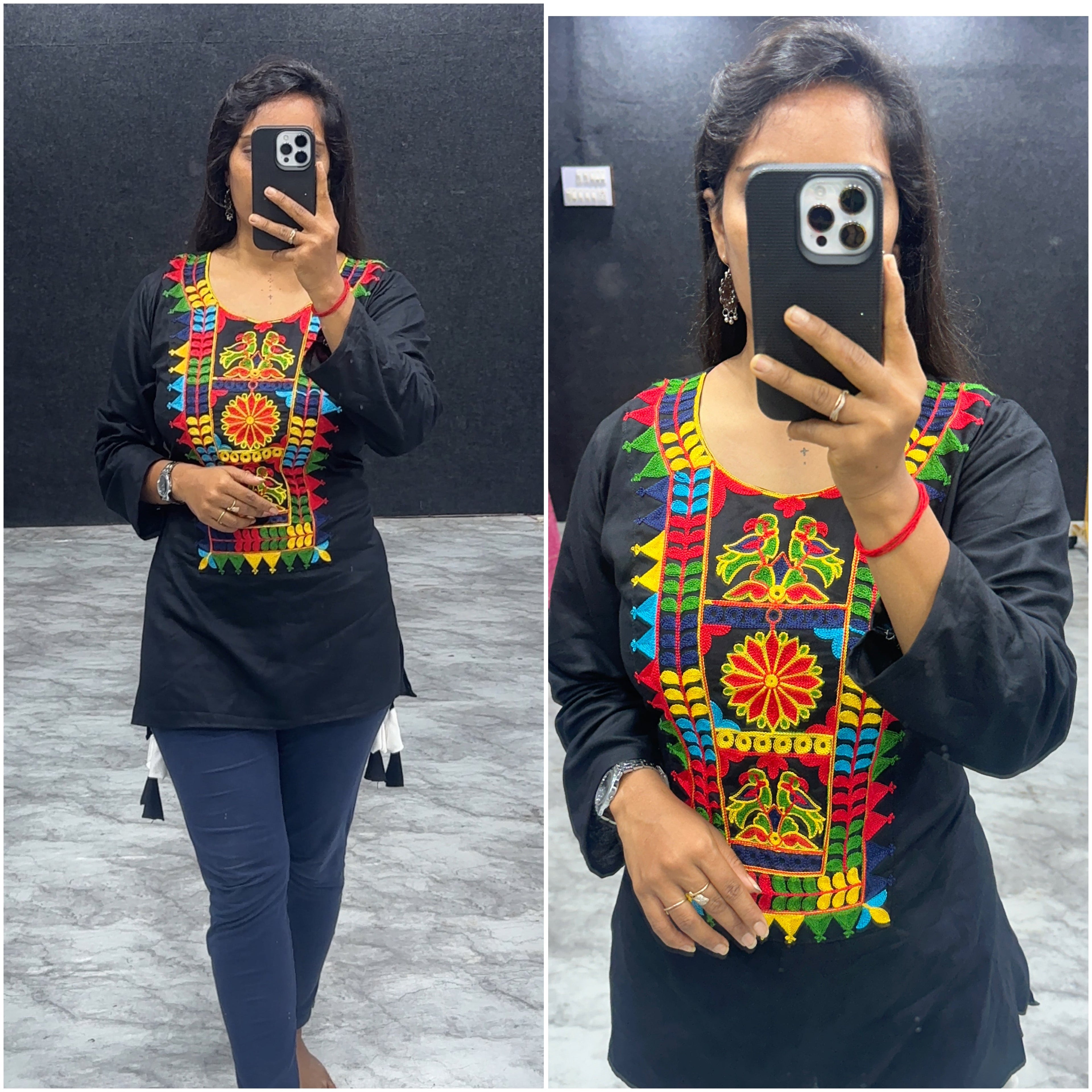 Designer Navratri Special Top With Multi Thread Embroidery Work