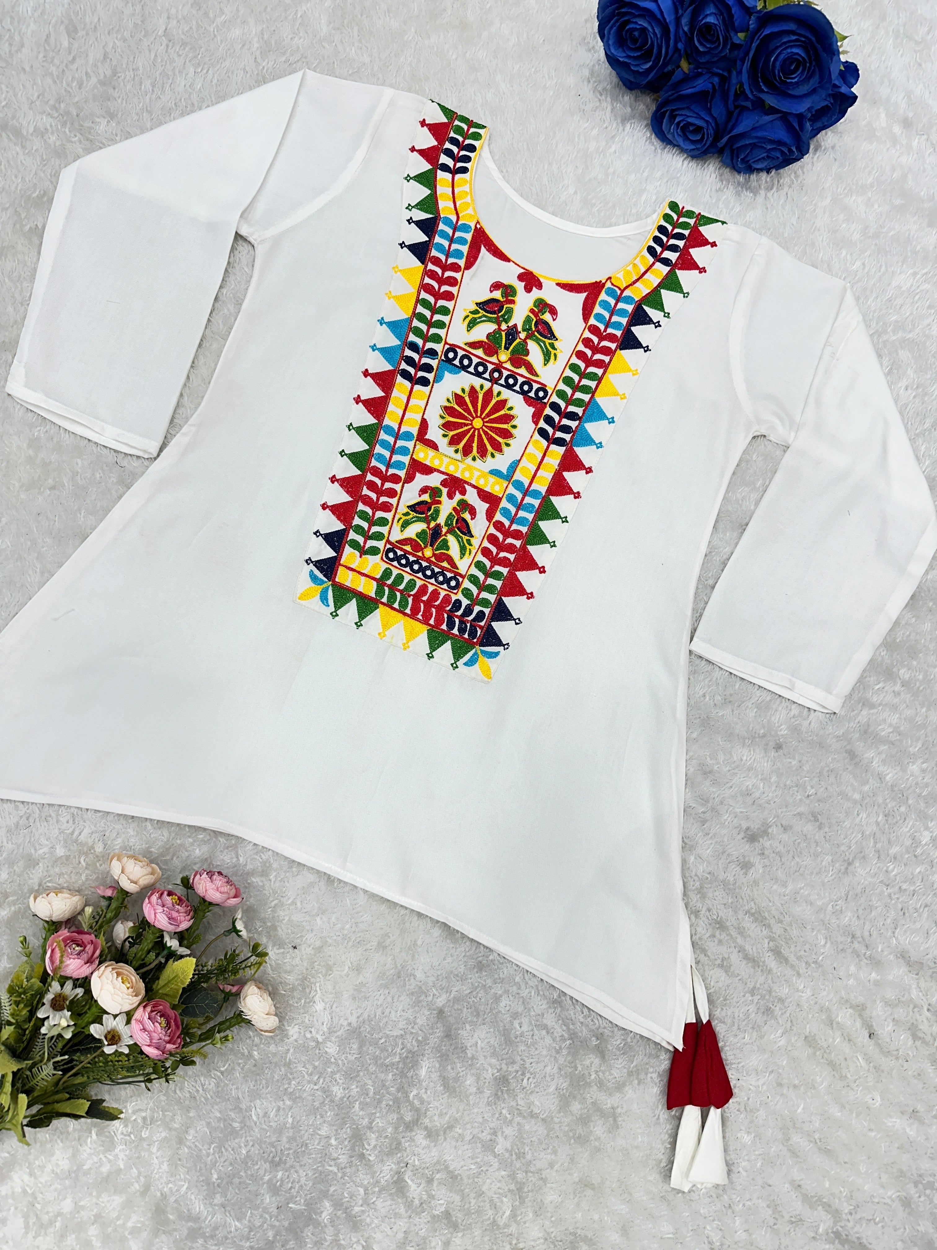 Designer Navratri Special Top With Multi Thread Embroidery Work