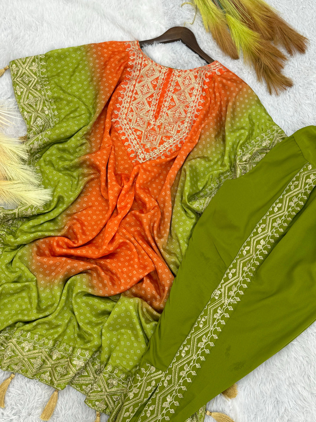 Designer Kaftan And Dhoti Embroidery And Digital Print Work