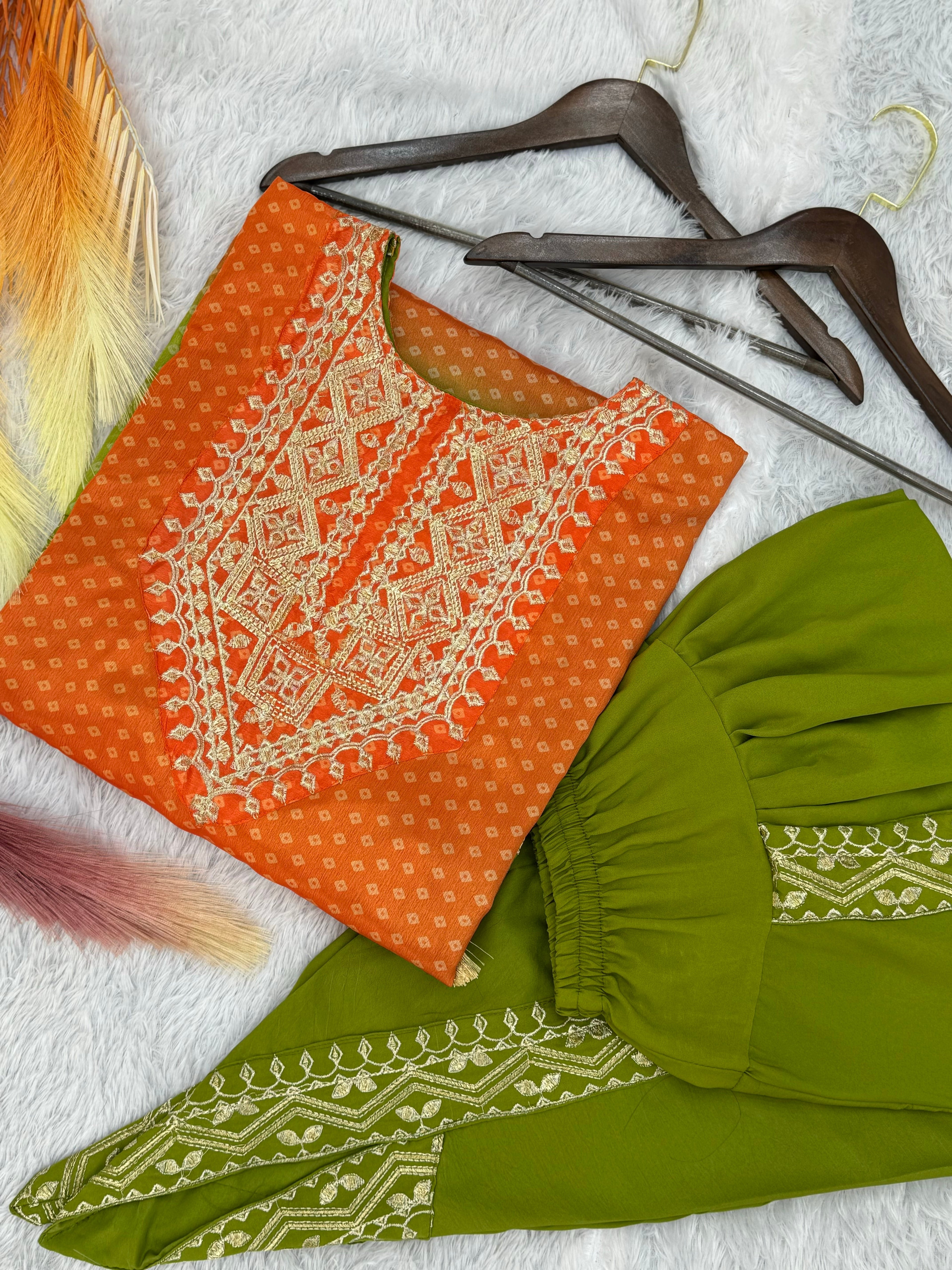 Designer Kaftan And Dhoti Embroidery And Digital Print Work